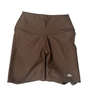 ALO Yoga Brown High-Rise Bike Shorts